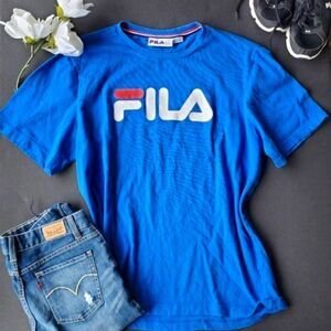 💍Fila Vintage Boxy Blue T Shirt